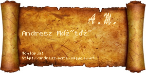 Andresz Máté névjegykártya